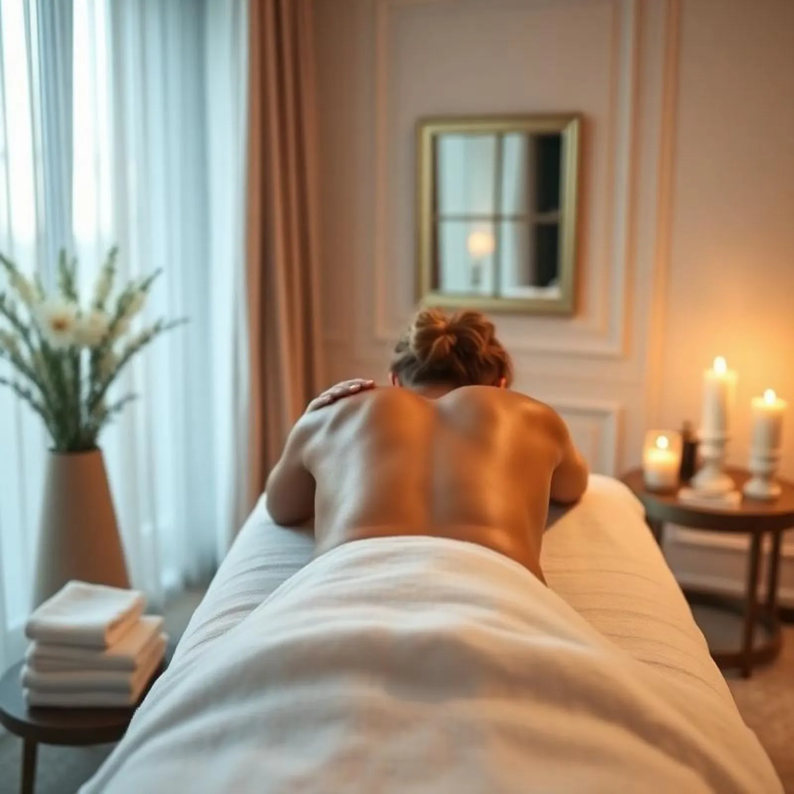 Swedish Massage – professional therapist giving an in-room massage at a Las Vegas hotel