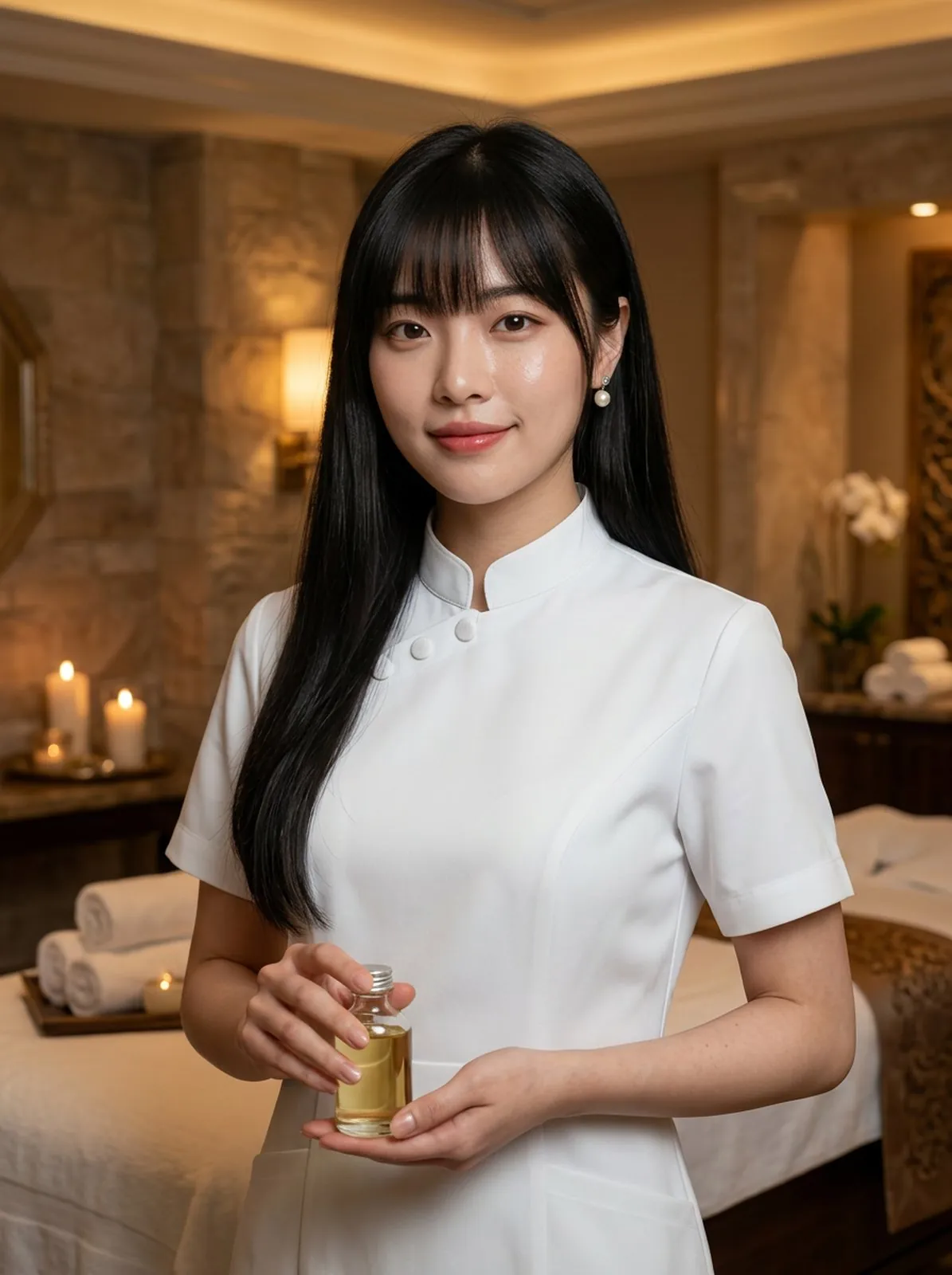 Yuki demonstrating trigger point and relaxation technique for hotel guests Yuki demonstrating trigger point and relaxation technique for hotel guests